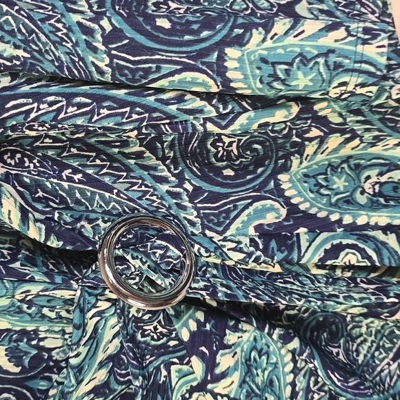 New York Collection Green and Blue Asymmetrical 3/4 Sleeve Tunic Size 2x NwT. - Picture 4 of 8